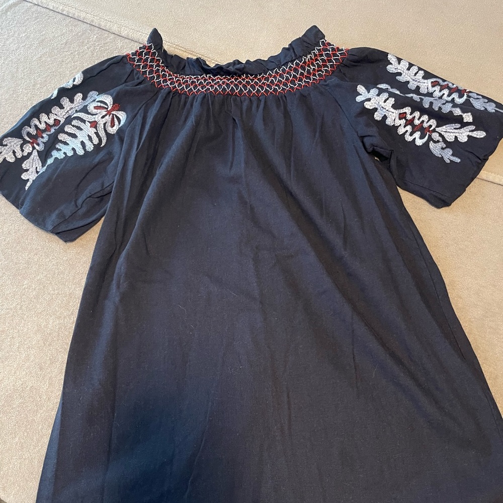 Off the shoulder linen dress